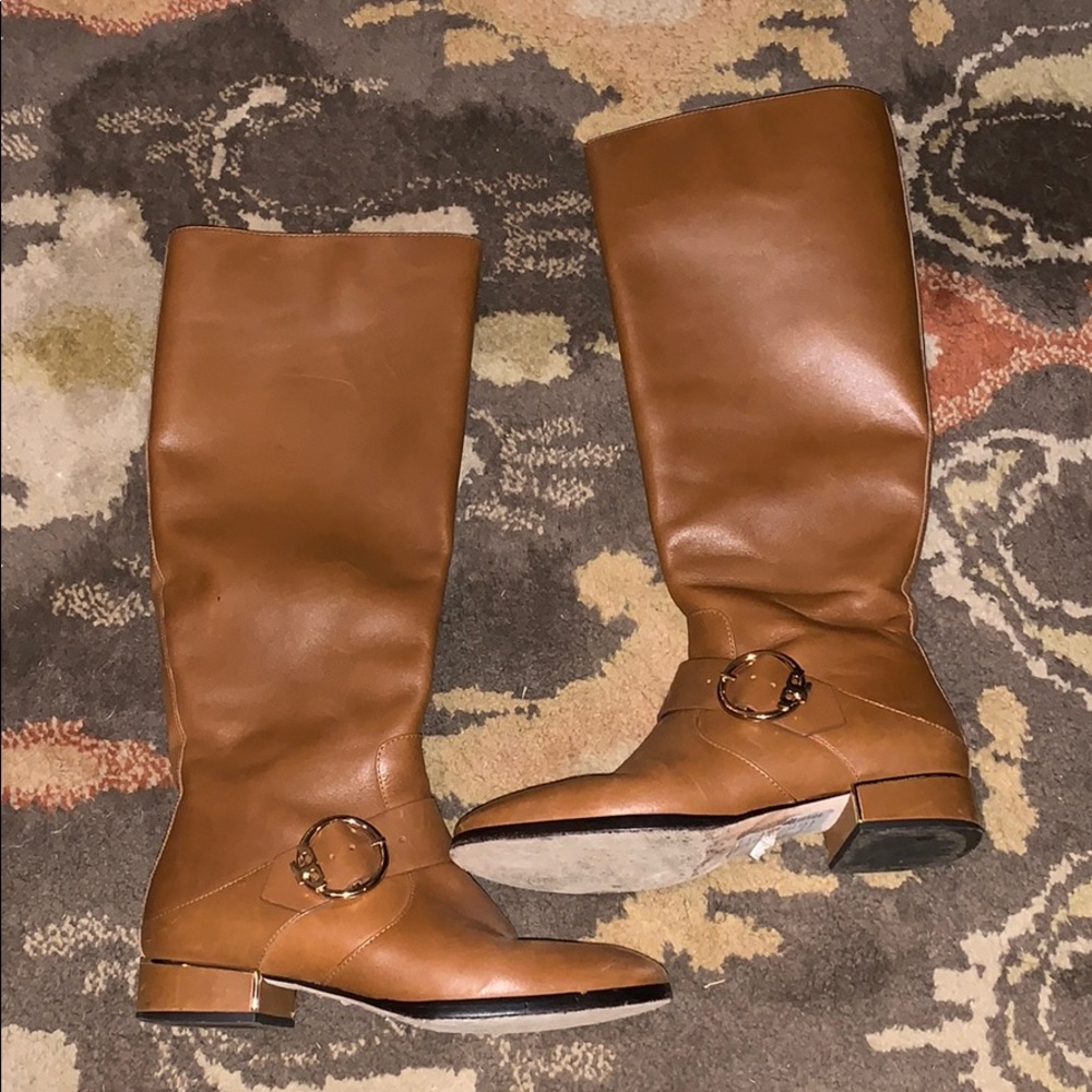 Tory Burch camel colored knee boots